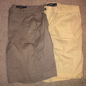 (2) Chaps Shorts 36x9.5 inseam Men’s Tan-Yellow